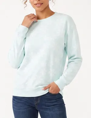 Snow Cool Sweatshirt Womens Medium Light Mint Green Snowflake Graphic New thumbnail 1