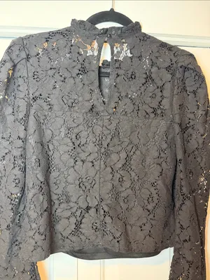 Audrey‎ Parks Black Lace Blouse small thumbnail 5