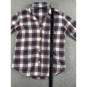 Ralph Lauren Flannel Lounge Shirt Women S Embroidered Logo Plaid Relax Sleep Top thumbnail 5