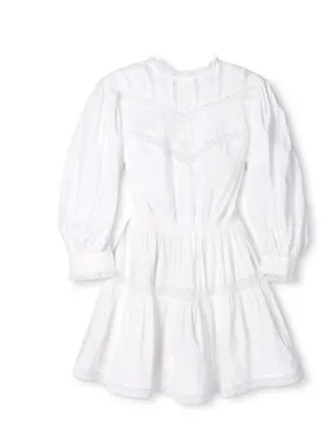 NWT LoveShackFancy x Target Talulah in White Pintuck Yoke Lace Trim Dress XS thumbnail 2