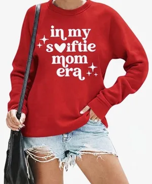 In‎ My Swiftie Mom Era Sweatshirt Womens XL Red Graphic Pullover Crewneck thumbnail 1