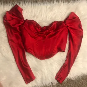 House Of CB Gala Red Satin Corset Top thumbnail 4