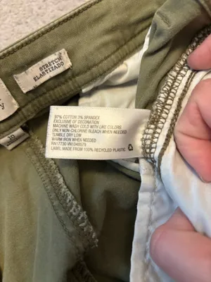 A New Day Olive Green Floral Embroidered Slim Pants thumbnail 6