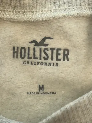 NWT Hollister Malibu Southern California Grey Crewneck cropped Sweatshirt M thumbnail 5