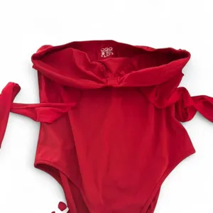 Bold and flattering‎ OGGI strapless bodysuit in a vibrant cherry red color thumbnail 4