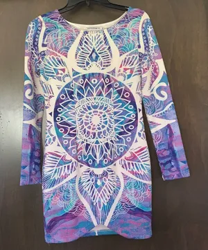 Peppermayo peacock purple bodycon dress womens size 8 thumbnail 1