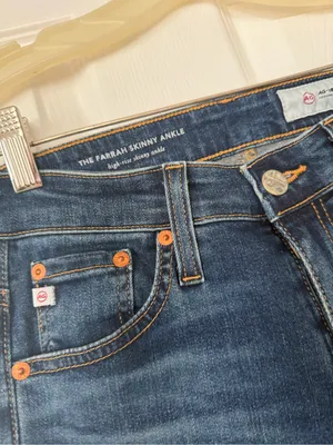 AG Dark Blue Wash “The Farrah Skinny Ankle” thumbnail 7
