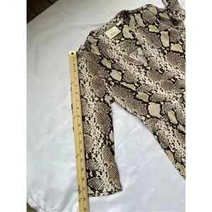 Anthropologie Women’s Juno Snake Skin Print 3/4 Sleeve Dress Brown Size XS thumbnail 8