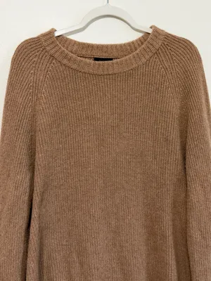 Quince Mongolian Cashmere Fisherman Crewneck Sweater Size XL Women’s Tan Brown thumbnail 4