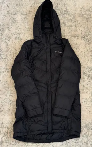 Columbia Peak to Park Mid Insulated Black Hooded Puffer Coat Mediumf thumbnail 1