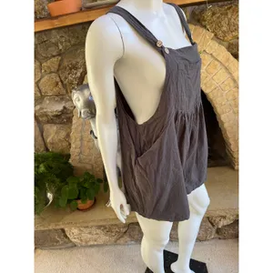 Gray Polyester Short Cotton Blend Overalls Women's Size 2XL thumbnail 3