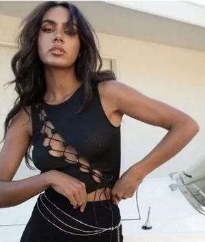 Princess Polly sexy black crop top with lace up details, size 0 thumbnail 1