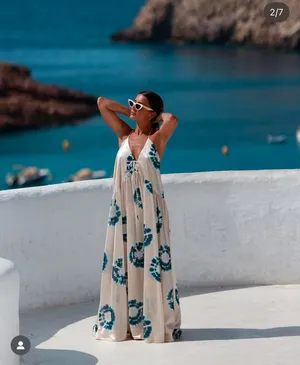 Zara dress maxi oversize fit boho blogger prints casual summer vacation wedding thumbnail 11