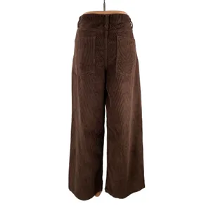 NEW ASOS Women's Brown Corduroy High Rise Wide Leg Baggy Trousers Pants Size 32 thumbnail 4
