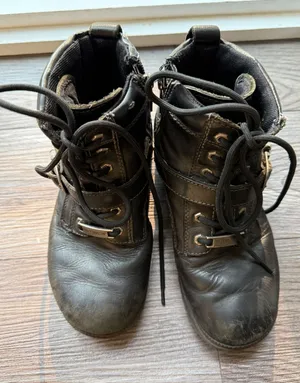 Harley Davidson Womens Black Leather Moto Combat Boots Side Zip Buckle Lug Sole thumbnail 1