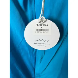 Petal + Pup Satin Maxi Dress Blue Open Back Puff Sleeve Formal Wedding‎ Med New thumbnail 6