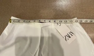 ZARA A-line Midi Satin Skirt Size M thumbnail 5