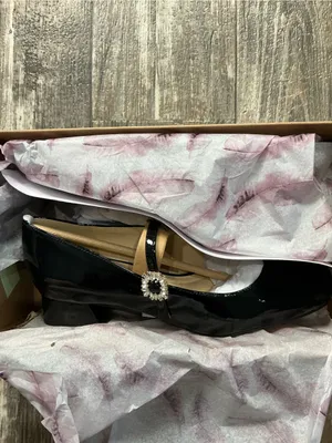 Jessica Simpson Black Patent Mary Jane Pumps with Jeweled Buckle Size 8.5 thumbnail 16