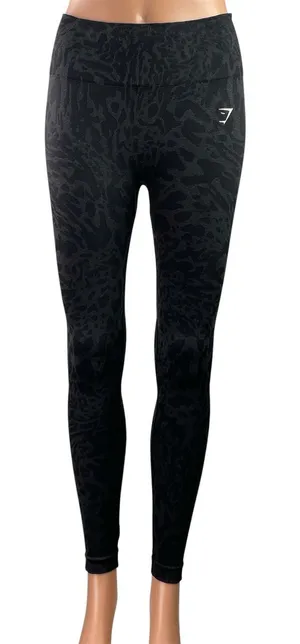 Gymshark Adapt Animal Seamless Black High Rise Yoga Athletic Leggings Pants S thumbnail 1