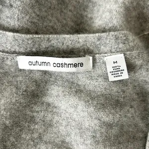Autumn Cashmere Gray 100% Pure Cashmere Button Front V-Neck Sweater Vest Medium thumbnail 5