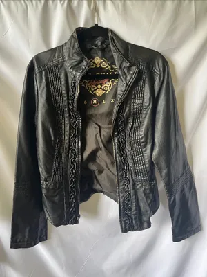 Vintage-Inspired Black Leather Jacket - Women's thumbnail 1