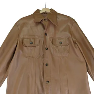 Vintage Stix Baer Fuller Vegan Faux Leather Jacket Brown Women's Large Vinyl‎ thumbnail 3