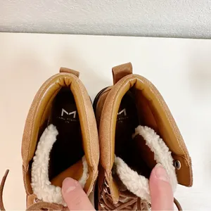 Marc Fisher Leigan Caramel Suede Sherpa Trim Lug Hiking Boot NWOT Size 5 thumbnail 8