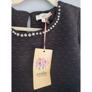 NWT Entro Black Quilted Jewel Neck Sheath Dress Women’s Size Small thumbnail 5