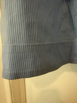 Ann Taylor Blue Pinstripe Sleeveless Ruffle-Neck Shell thumbnail 5