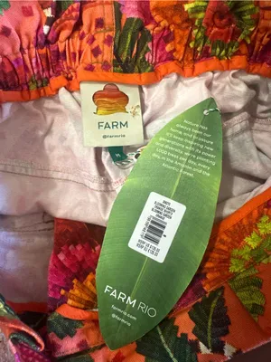 NWT FARM RIO blooming garden shorts orange boho tropical beach vacay floral sz M thumbnail 6