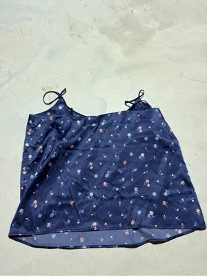 Parade Navy Floral Satin Cami pajama Top medium thumbnail 4