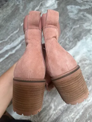 Vince Camuto Leather Suede Lace-Up Ankle Boots Gaviana Dermy Pink Sz 8.5 thumbnail 5
