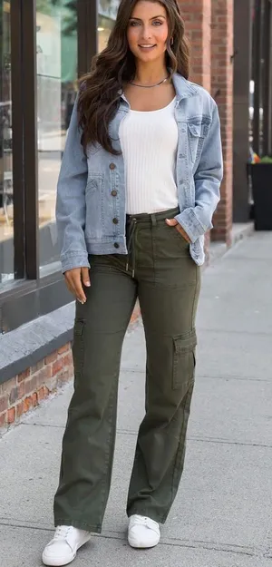 green cargo pants Size 2 thumbnail 1