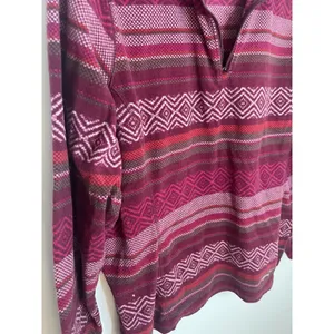 Eddie‎ Bauer Wm LG Pink 1/4 Zip Pink Aztec Pullover Jacket Hiking Outdoor Camp thumbnail 4