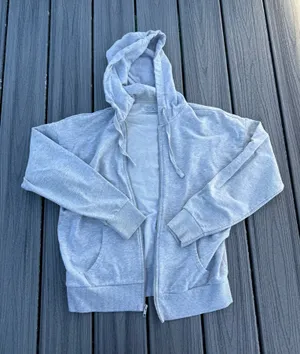 Time & Tru Grey Zip Up Sweatshirt thumbnail 1