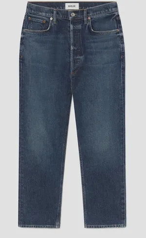 Agolde Size 29 Riley High Rise Straight Crop (Weightless Stretch) Medium Wash thumbnail 1