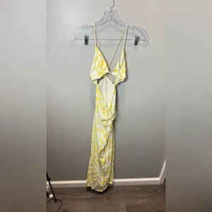 Free People Third Form Women's Yellow/White Ring Out Slip Dress Size 4‎ thumbnail 3