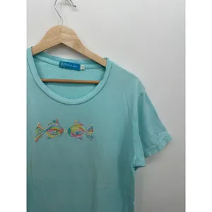 Fresh Produce Womens Tee Small Blue Fish Aquatic Cotton Coastal Beach Shirt BN13 thumbnail 3