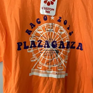 Hanes Authentic-T Raco 2022 Plazaganza Tee Medium Orange Womens Graphic Cotton thumbnail 3