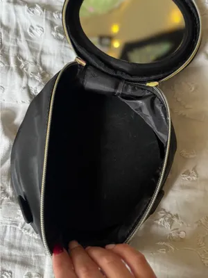 Versace Black Round Mini Bag with Gold Plaque thumbnail 4