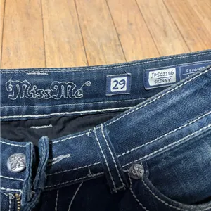 Miss Me Skinny Straight Leg Blue Denim Jeans. Bling Jeans thumbnail 6