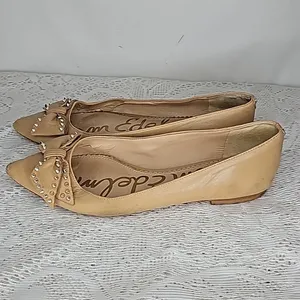 Sam Edelman Raisa studded bow tan slip on ballet flats sz 7.5 thumbnail 5