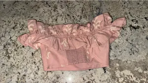ZARA Crop Top Pink Floral thumbnail 2