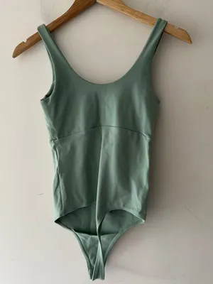 Abercrombie & Fitch Soft‎ A&F Ruched Sage Green Bodysuit thumbnail 4