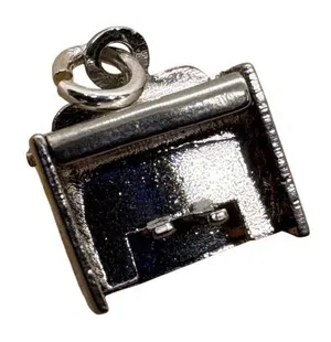 Vintage‎ Sterling Silver Piano Charm Rhodium Plated Musical Pendant 1.22g thumbnail 1