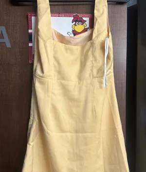 Lulus Dress Mini Yellow Satin thumbnail 3