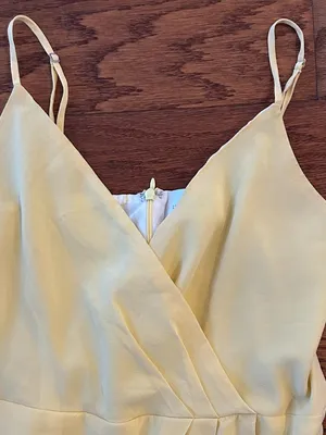 Lavender Brown Silk Wrap Mini Dress Size Small Butter Yellow Cocktail Wedding thumbnail 8