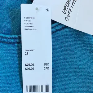 BDG Urban Outfitters High Rise Baggy Distressed‎ Jeans Teal Blue NWT 28 thumbnail 3