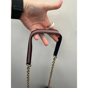 Tory Burch Alexa Convertible Shoulder Bag Navy Red Embroidered‎ Leather Chain thumbnail 15