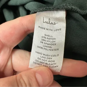 Lulus How Much I Care Dark Green Off-the-Shoulder Ruffle Hem Midi Dress Sz‎ S thumbnail 8